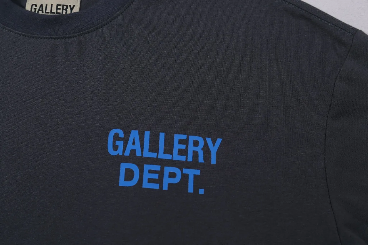 p90 (detail picture) 650#Gallery Dept New New Color Classic Basic Letter LOGO Basic Slogan Round Neck Short Sleeve T-shirt Pure Cotton Tee Gray Black Light Gray Pink Orange S～XL